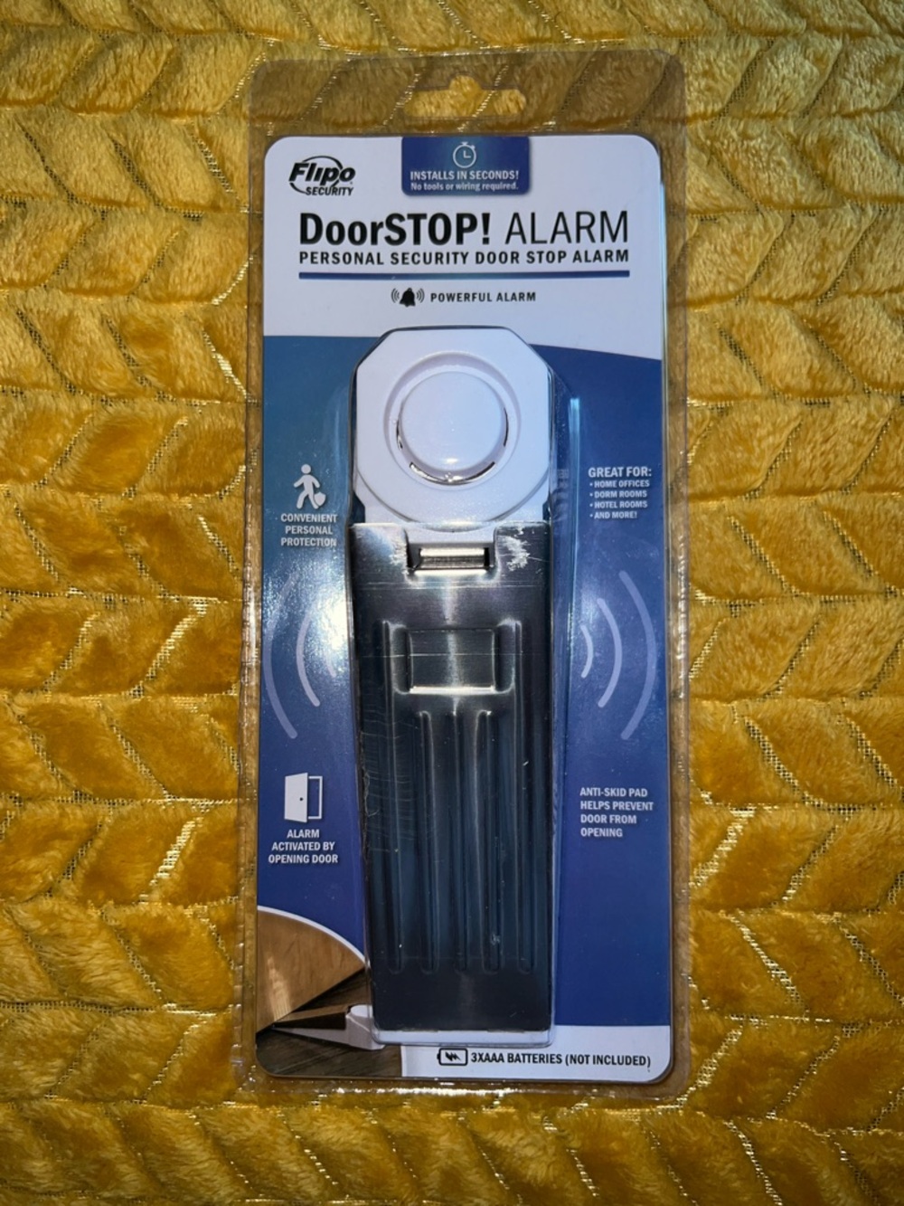DoorSTOP! Alarm - White and Silver Personal Door Stop Alarm